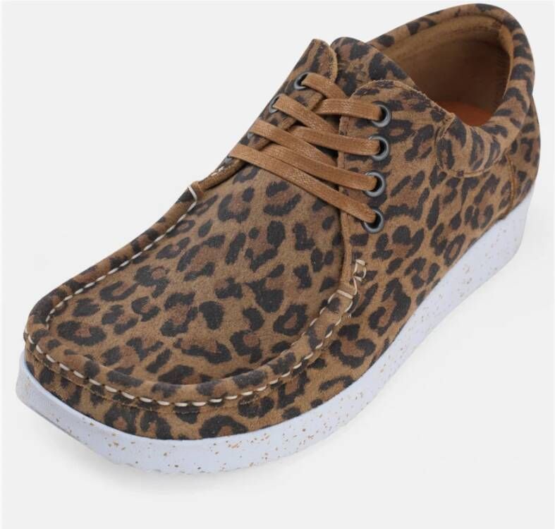 Nature Footwear Luipaardprint Suède Schoenen Brown Dames