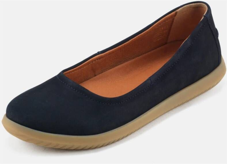 Nature Footwear Marie Ballerina Nubuck Navy Blue Dames