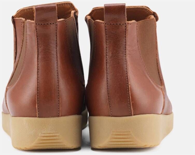 Nature Footwear Pull Up Leren Laars Cognac Brown Dames