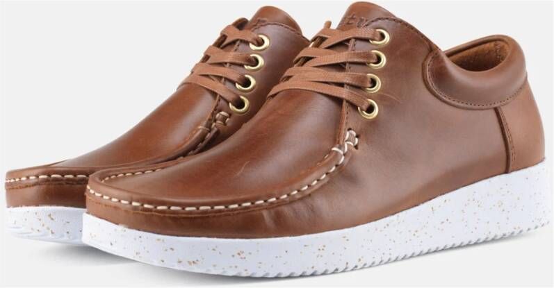 Nature Footwear Pull Up Leren Schoenen Tabak Brown Dames