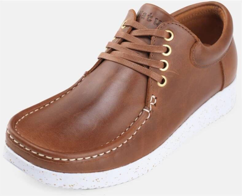 Nature Footwear Pull Up Leren Schoenen Tabak Brown Dames