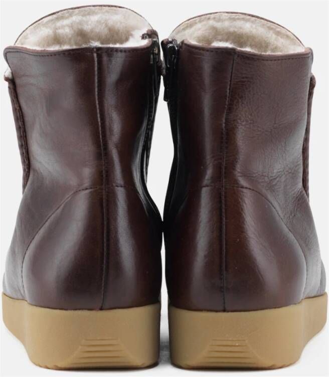 Nature Footwear Warm Gevoerde Laars Leer Koffie Brown Dames