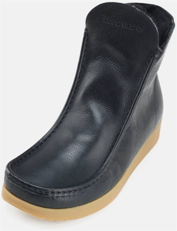 Nature Footwear Warmgevoerde Laars Leer Zwart Model Black Dames