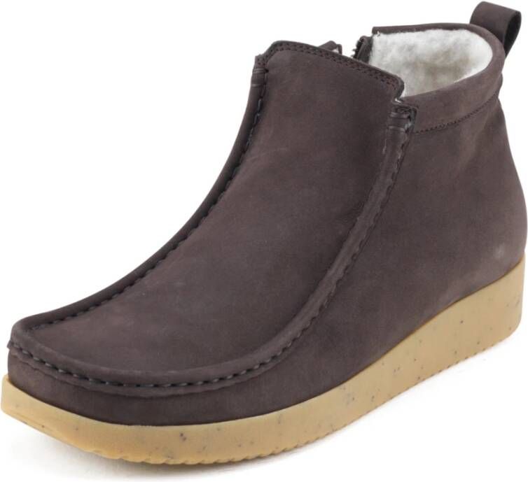 Nature Footwear Warmgevoerde Laars Nubuck Bison Brown Dames