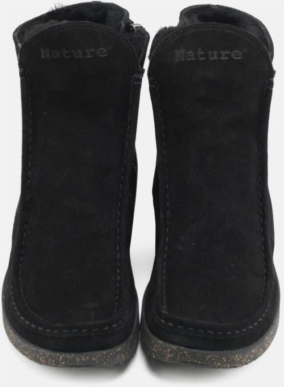 Nature Footwear Warmgevoerde Suède Laars Zwart Black Dames