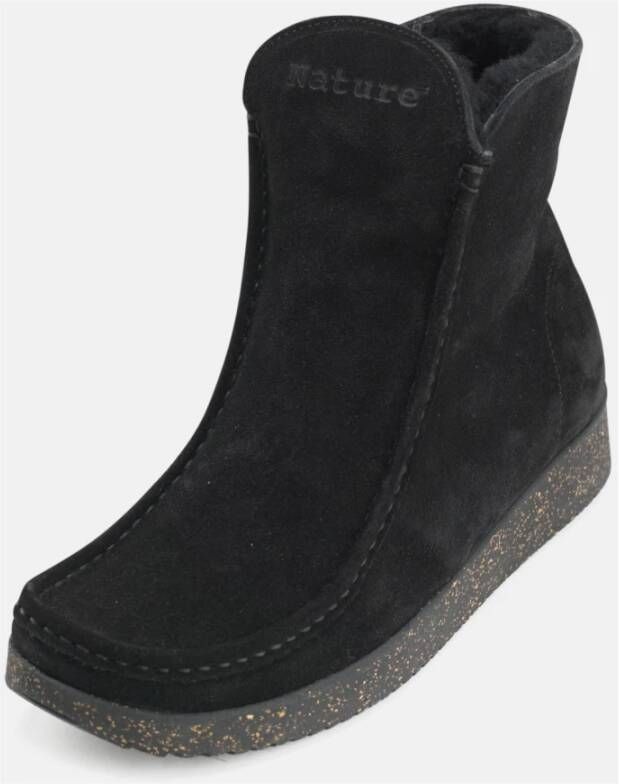 Nature Footwear Warmgevoerde Suède Laars Zwart Black Dames