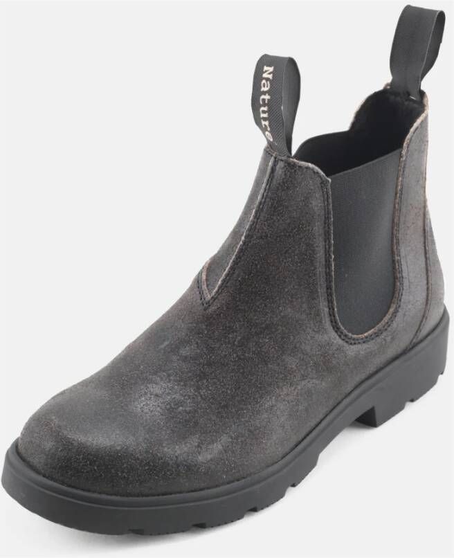 Nature Footwear Zwarte Leren Laars OnSteam Zool Black Dames