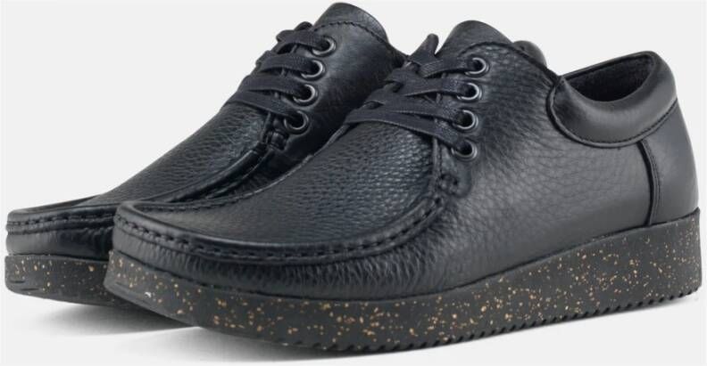 Nature Footwear Zwarte Leren Schoenen 1001-013-002 Black Dames