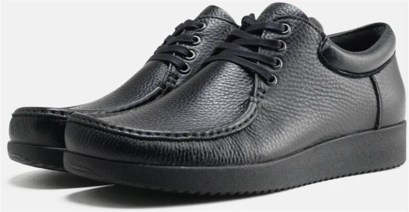 Nature Footwear Zwarte Leren Schoenen 2001-033-002 Black Heren