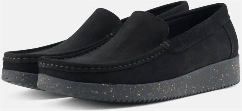 Nature Footwear Zwarte Suède Loafer 1021-028-002 Black Dames