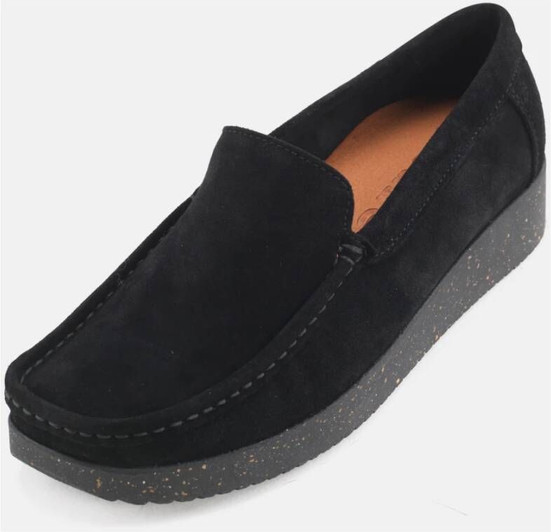 Nature Footwear Zwarte Suède Loafer 1021-028-002 Black Dames