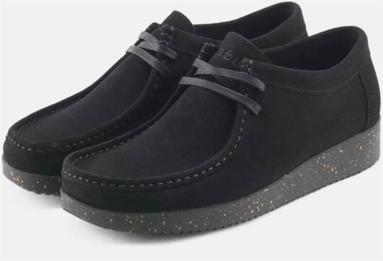 Nature Footwear Zwarte Suède Schoenen met Bijpassende Zool Black Dames