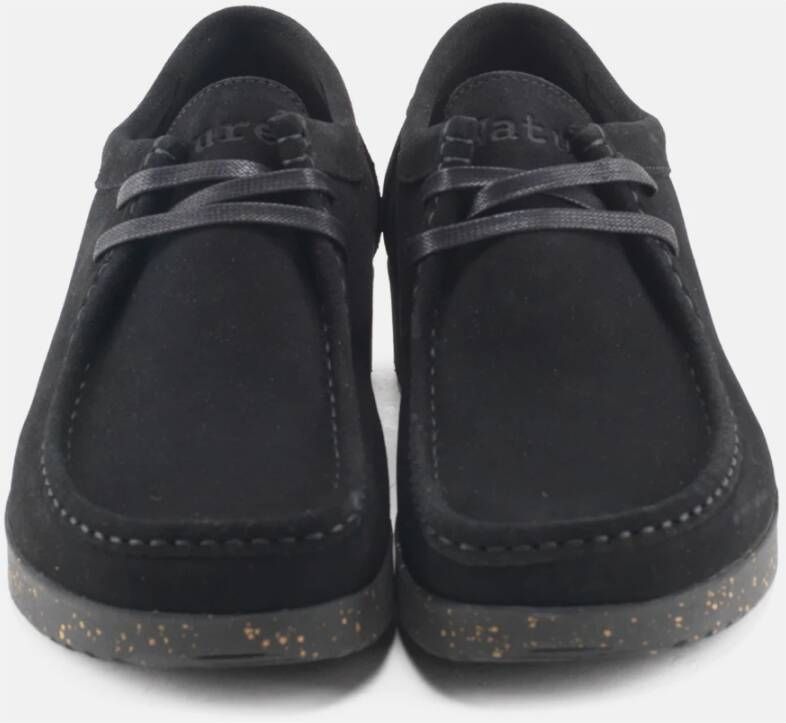 Nature Footwear Zwarte Suède Schoenen met Bijpassende Zool Black Dames