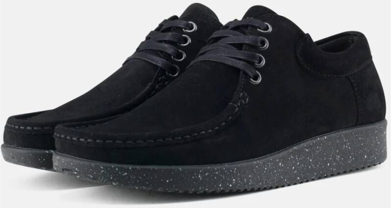 Nature Footwear Zwarte Suède Schoenen met Bijpassende Zool Black Dames