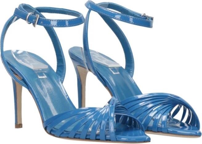 Ncub Blauwe Leren Sandalen met 12cm Hak Blue Dames