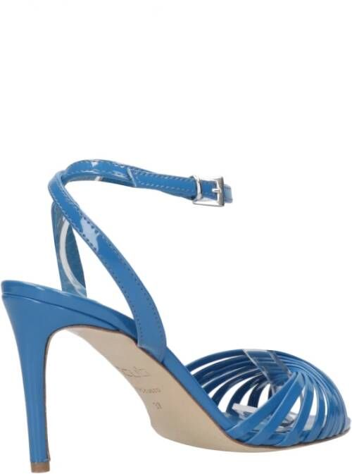 Ncub Blauwe Leren Sandalen met 12cm Hak Blue Dames