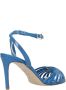 Ncub Blauwe Leren Sandalen met 12cm Hak Blue Dames - Thumbnail 3