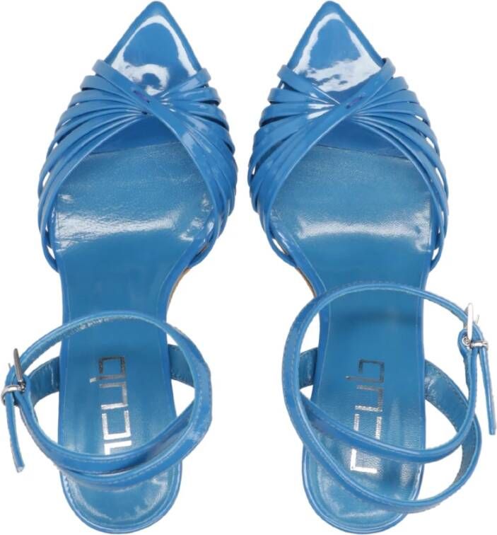 Ncub Blauwe Leren Sandalen met 12cm Hak Blue Dames