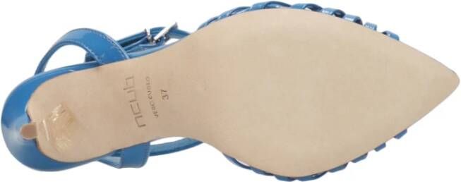 Ncub Blauwe Leren Sandalen met 12cm Hak Blue Dames