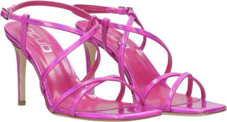 Ncub Fuchsia Patent Sandalen met Enkelband Pink Dames