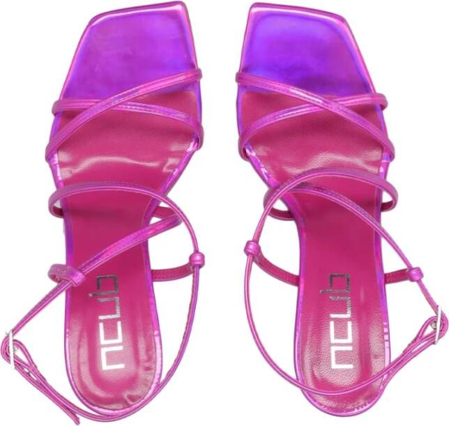 Ncub Fuchsia Patent Sandalen met Enkelband Pink Dames