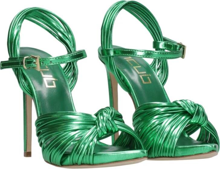 Ncub Groene Leren Sandalen met Enkelband Green Dames