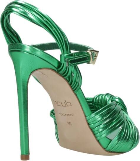 Ncub Groene Leren Sandalen met Enkelband Green Dames