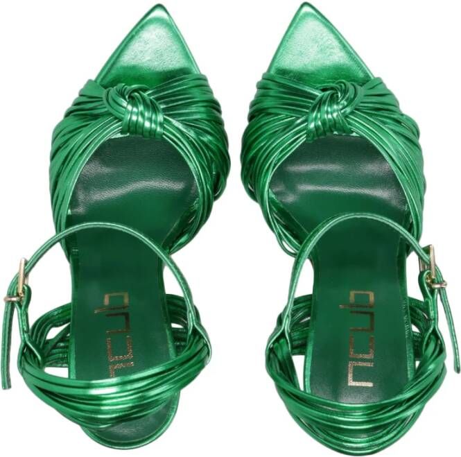 Ncub Groene Leren Sandalen met Enkelband Green Dames