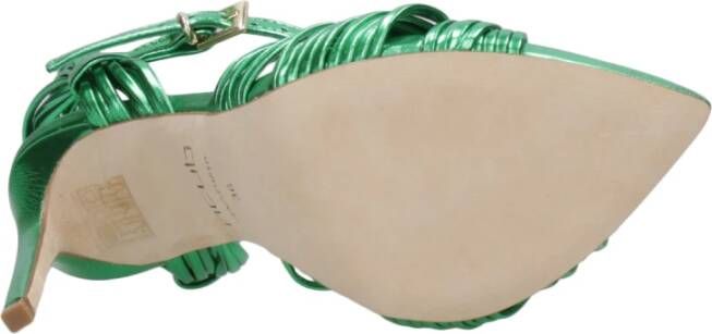 Ncub Groene Leren Sandalen met Enkelband Green Dames