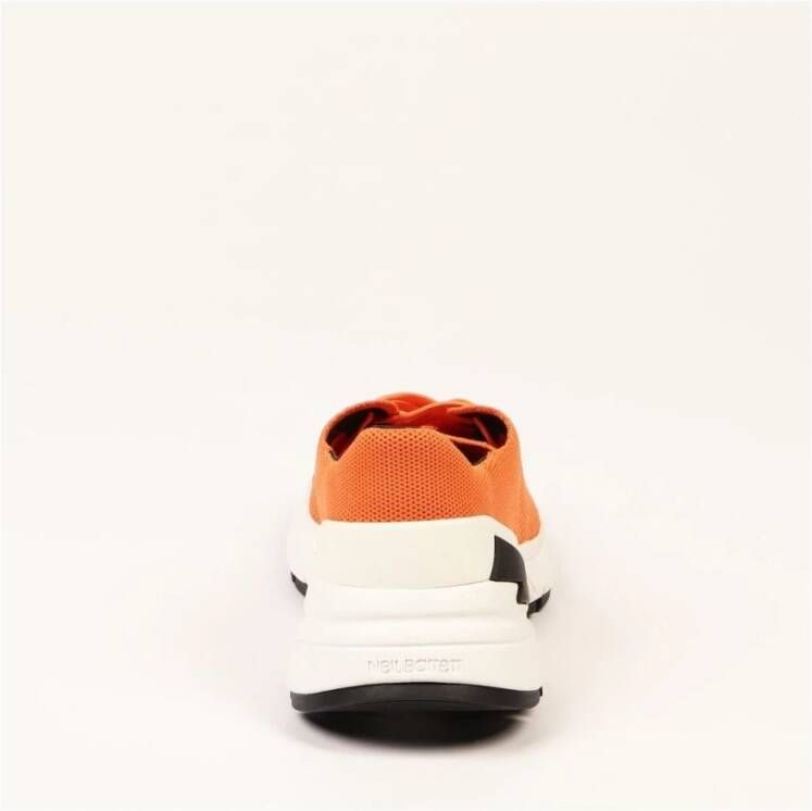 Neil Barrett Bolt Sneakers Technische Stof Vetersluiting Orange Heren