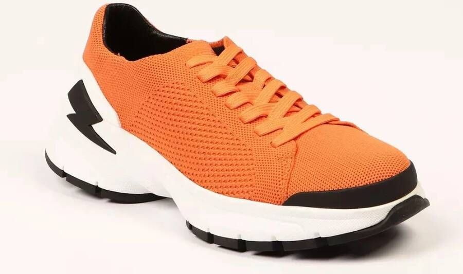 Neil Barrett Levendige Oranje Bolt Sneakers Orange Heren