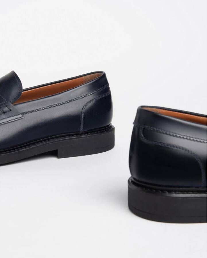 Nerogiardini Blauwe Leren Herenloafers met Band Blue Heren