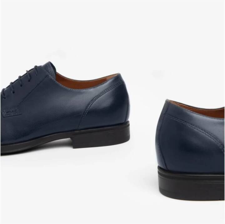 Nerogiardini Blauwe leren veterschoenen Blue Heren