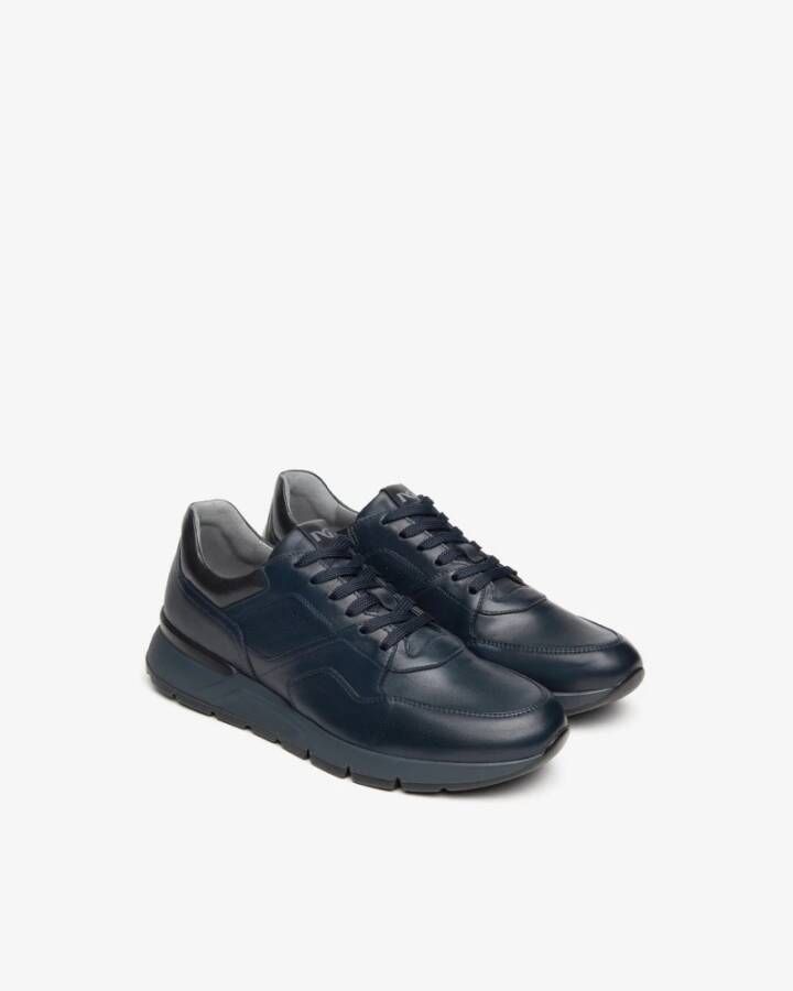 Nerogiardini Blauwe Leren Veterschoenen Blue Heren