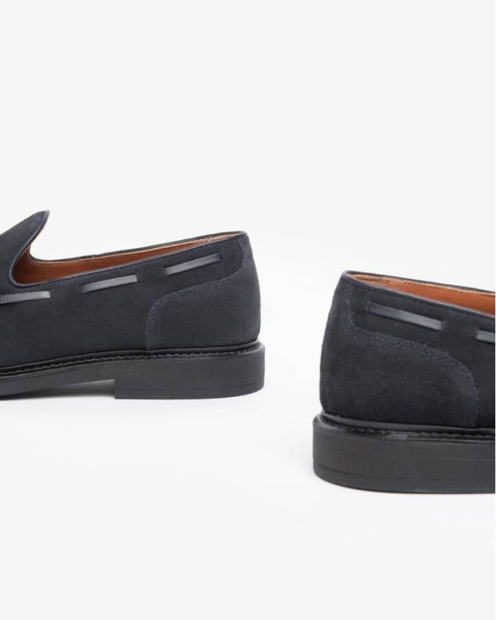 Nerogiardini Blauwe Suède Loafers met Kwastjes Blue Heren