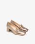 Nerogiardini Bronzen Leren Ketting Loafers Yellow Dames - Thumbnail 2