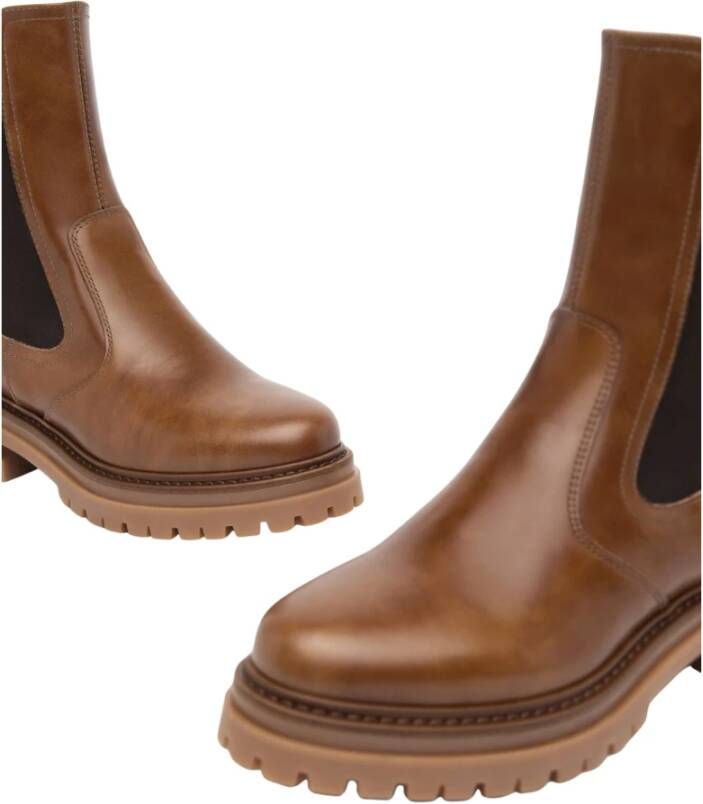 Nerogiardini Bruine Chelsea Boots met Elastische Inzetstukken Brown Dames