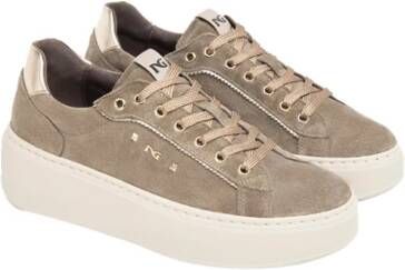 Nerogiardini Bruine Dames Sneakers Stijlvol Comfort Beige Dames