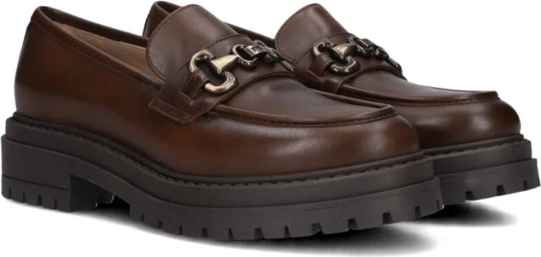 Nerogiardini Bruine Leren Loafers voor Dames Brown Dames