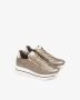 Nerogiardini Bruine Leren Sneakers met Ritssluiting Brown Dames - Thumbnail 2