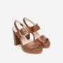 Nerogiardini Cognac Plateau Sandaal Brown Dames - Thumbnail 2