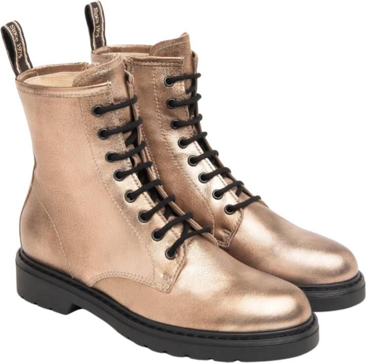 Nerogiardini Elegante Gouden Dames Veterschoenen Yellow Dames