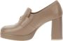 Nerogiardini Elegante Leren Hoge Hakken Beige Dames - Thumbnail 5