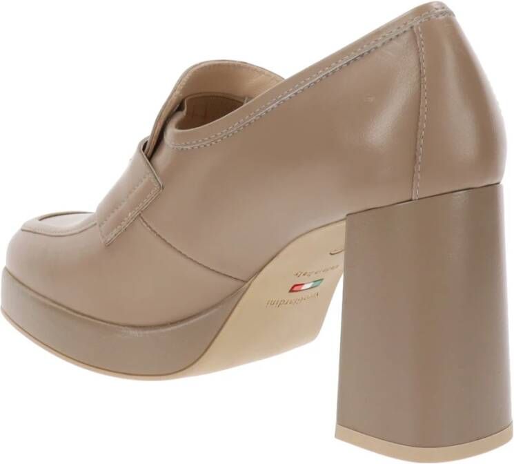 Nerogiardini Elegante Leren Hoge Hakken Beige Dames