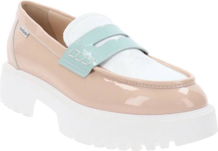 Nerogiardini Elegante Leren Mocassins voor Vrouwen Beige Dames