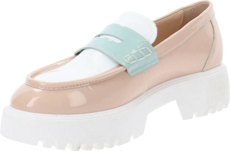 Nerogiardini Elegante Leren Mocassins voor Vrouwen Beige Dames