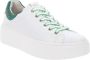 Nerogiardini Groene Leren Sneakers met Strass Detail White Dames - Thumbnail 2