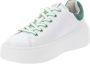 Nerogiardini Groene Leren Sneakers met Strass Detail White Dames - Thumbnail 4