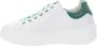 Nerogiardini Groene Leren Sneakers met Strass Detail White Dames - Thumbnail 5