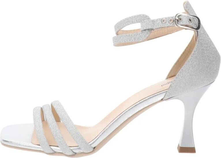 Nerogiardini Glitter Hoge Hak Sandalen voor Vrouwen Gray Dames